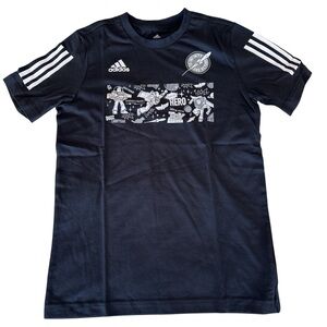 Adidas Boys Black Toy Story 4 Buzz Light Year T-shirt in size L